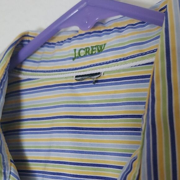 J Crew Blue and Yellow Striped Casual Button Down Shirt - Picture 2 of 6